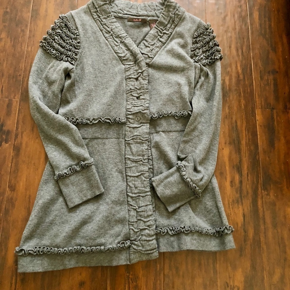 Dark Heather Gray Button-Up Sweater